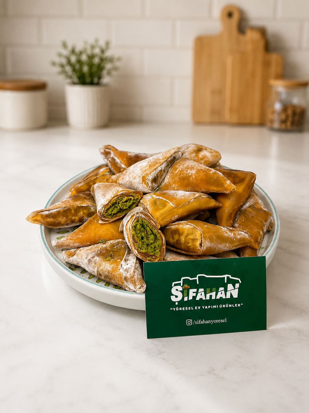 Duble Boz Antep Fıstıklı Muska (500g)