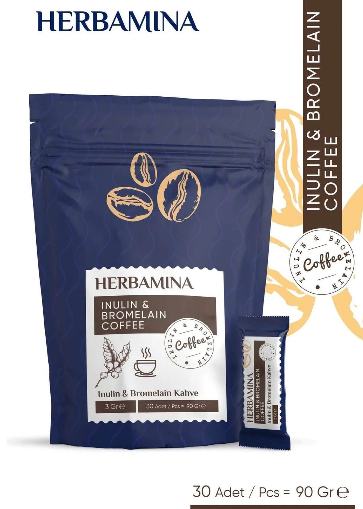 Herbamina İnülin ve Bromelain Kahvesi 30 x 3g