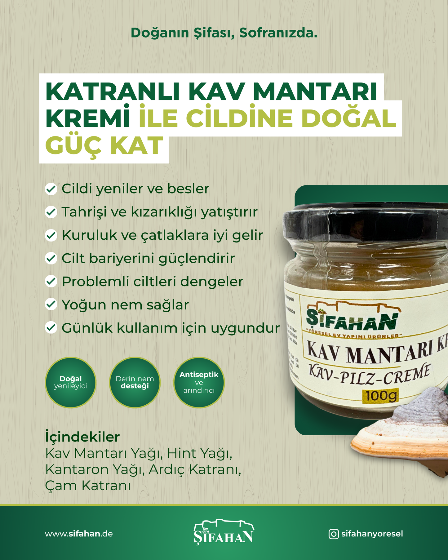 Katranlı Kav Mantarı Kremi 100 gr