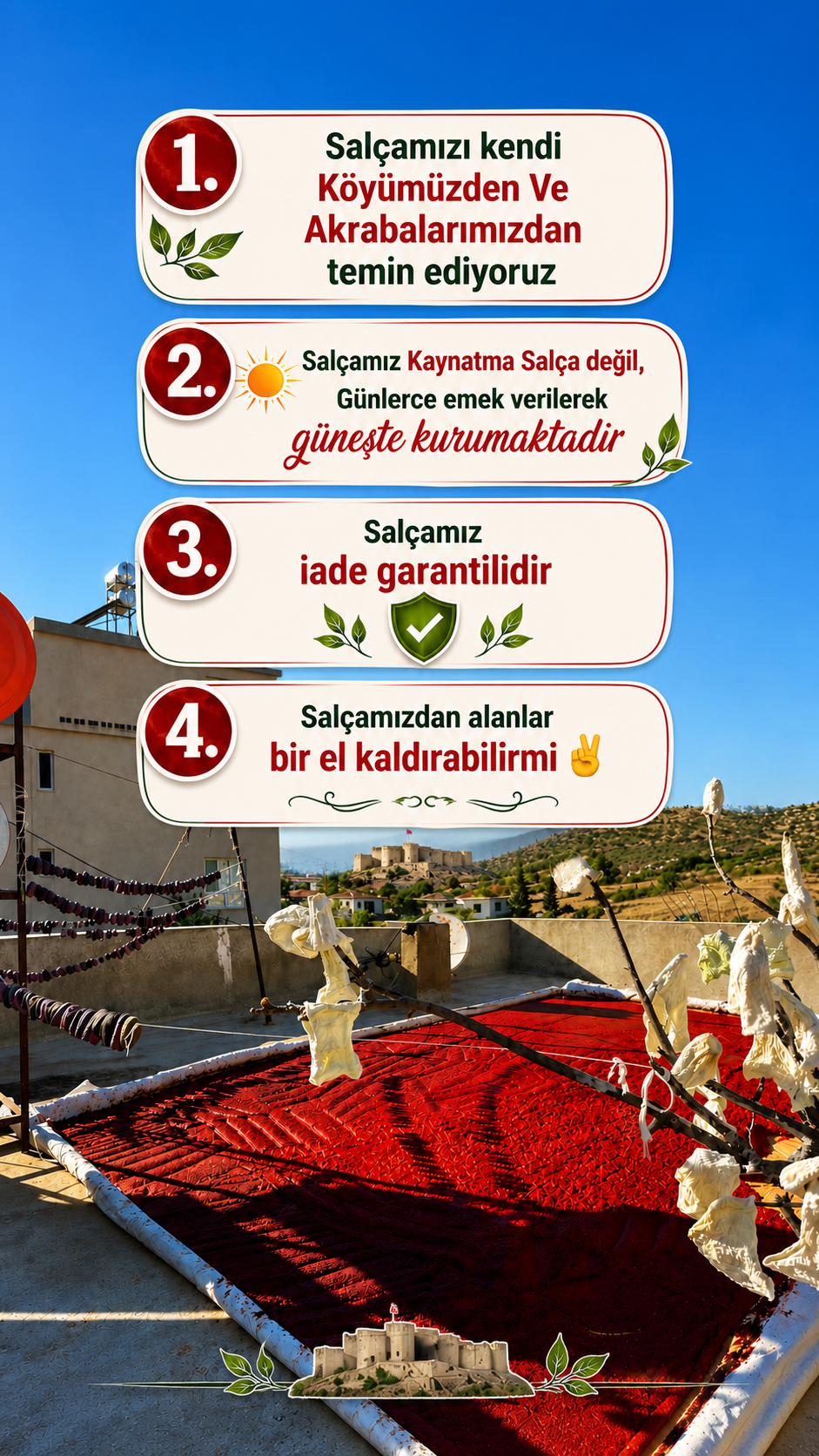 Antep Tatlı Biber Salçası 1KG (Yeni Mahsül) (Kendi Köylümüzden)