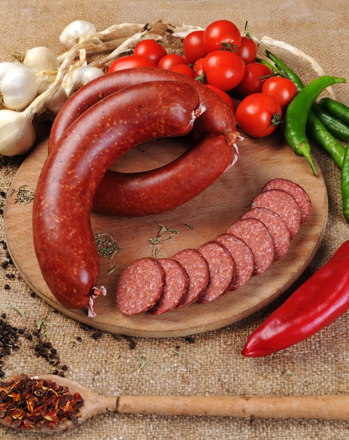 El Yapımı Kayseri Kasap Sucuk (450-500g) Az Acılı